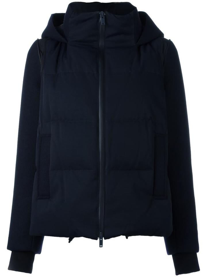 Dkny Contrast Puffer Jacket, Women's, Size: Large, Blue, Wool/polyester/viscose/feather Down