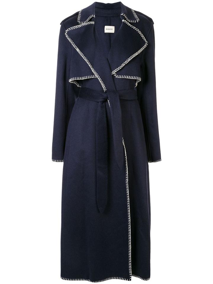 Khaite Stitch Detail Trench Coat - Blue