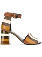 Sonia Rykiel Striped Ankle Strap Sandals - Neutrals