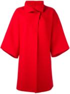 Harris Wharf London Shortsleeved Shift Coat, Women's, Size: Xl, Red, Virgin Wool