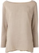 Majestic Filatures - Loose Fit Top - Women - Cotton/linen/flax - Iv, Nude/neutrals, Cotton/linen/flax