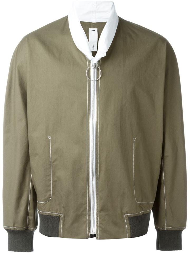 Damir Doma Jirun Bomber Jacket, Men's, Size: M, Green, Cotton