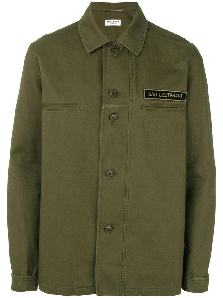 Saint Laurent - Military Shirt - Men - Cotton/ramie - 52, Green, Cotton/ramie