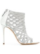 Casadei Embellished Cage Sandals - Metallic