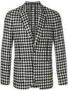 Paul Smith Check And Houndstooth Fitted Blazer - Black