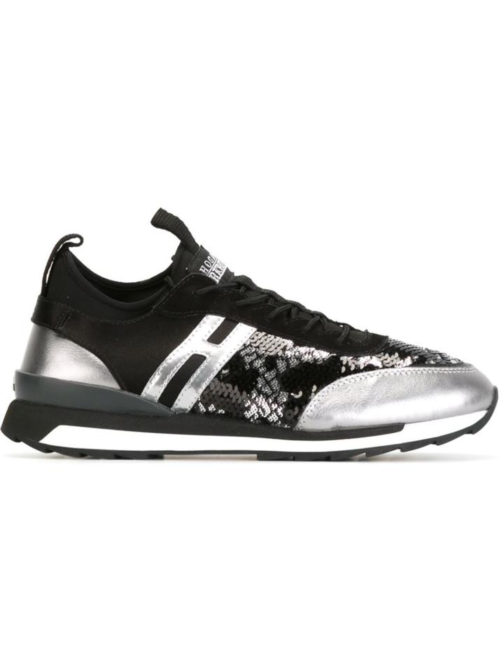 Hogan Rebel Panelled Metallic Sneakers