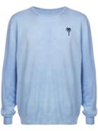 The Elder Statesman Embroidered Palm Sweatshirt - Blue