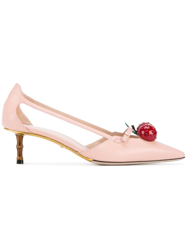 Gucci Unia Embellished Pumps - Pink & Purple