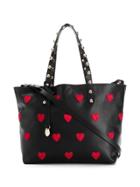 Red Valentino Red(v) Heart Patches Tote - Black
