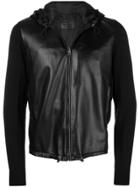 Prada Hooded Bi-material Jacket - Black