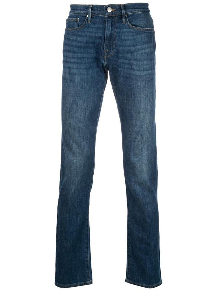 Frame Straight Leg Denim Jeans - Blue