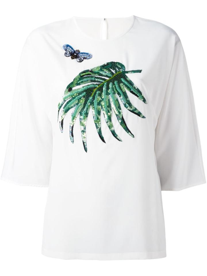 Dolce & Gabbana Sequinned Banana Leaf Blouse
