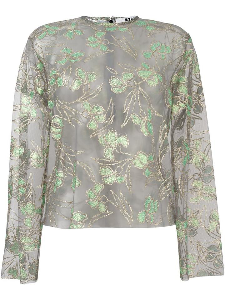 Msgm Floral Jacquard Blouse