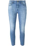 7 For All Mankind Cropped Skinny Jeans, Women's, Size: 28, Blue, Cotton/polyester/spandex/elastane