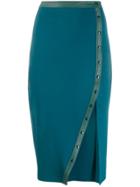 Elisabetta Franchi Leather Trim Pencil Skirt - Green