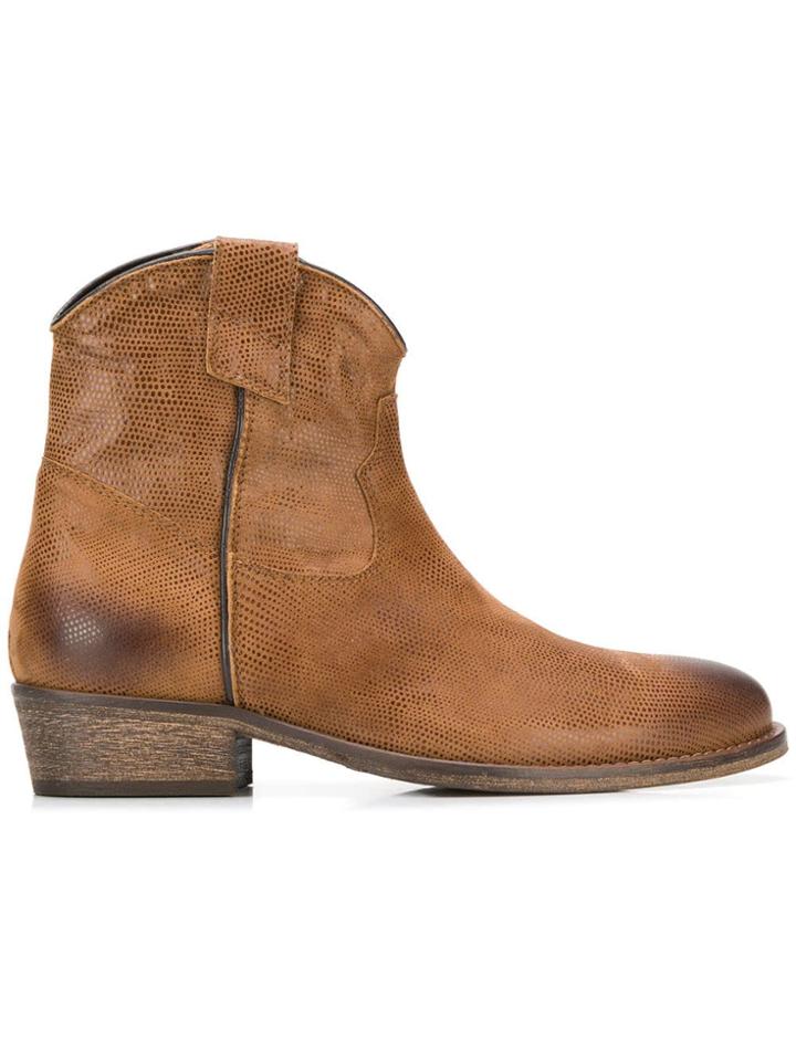 Via Roma 15 Patterned Ankle Boots - Brown