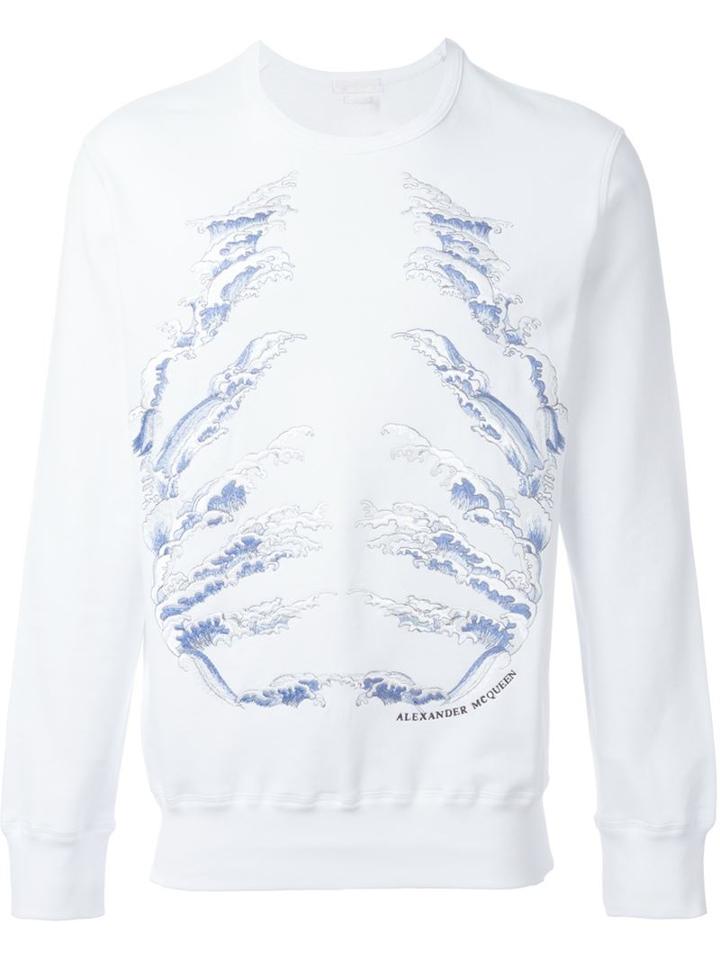 Alexander Mcqueen Wave Embroidered Sweatshirt
