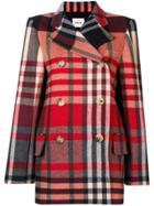 Khaite Short Double Breasted Coat - Red