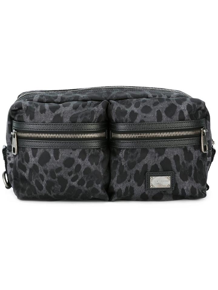 Leopard Print Bumbag, Men's, Grey, Nylon, Dolce & Gabbana