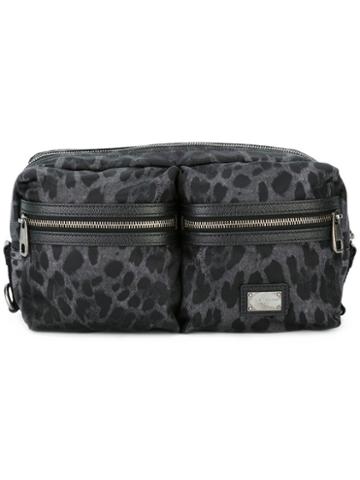 Leopard Print Bumbag, Men's, Grey, Nylon, Dolce & Gabbana