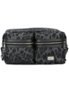 Leopard Print Bumbag, Men's, Grey, Nylon, Dolce & Gabbana