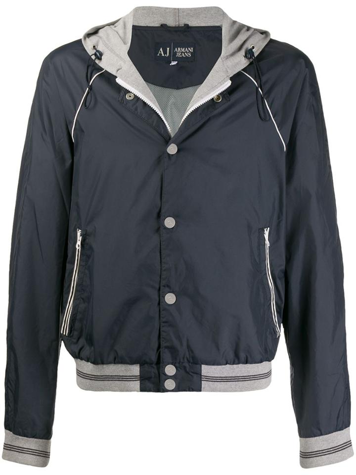 Giorgio Armani Pre-owned 1990s Hooded Lightweight Jacket - Blue