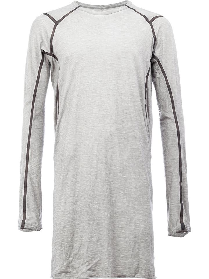 Isaac Sellam Experience Apaise T-shirt, Size: Small, Grey, Cotton/calf Leather