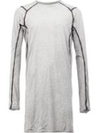 Isaac Sellam Experience Apaise T-shirt, Size: Small, Grey, Cotton/calf Leather