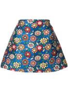 Alice+olivia Floral Embroidery Short Skirt - Blue