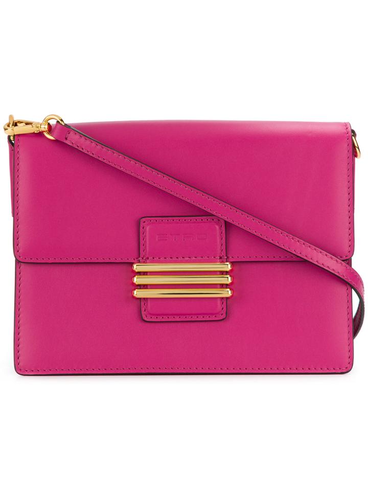 Etro Embroidered-strap Cross-body Bag - Pink & Purple