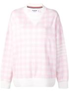 Thom Browne 4-bar Gingham Oversized Sweatshirt - Pink
