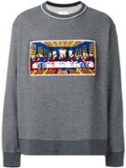 Facetasm Last Supper Patch Sweatshirt, Men's, Grey, Cotton/acrylic