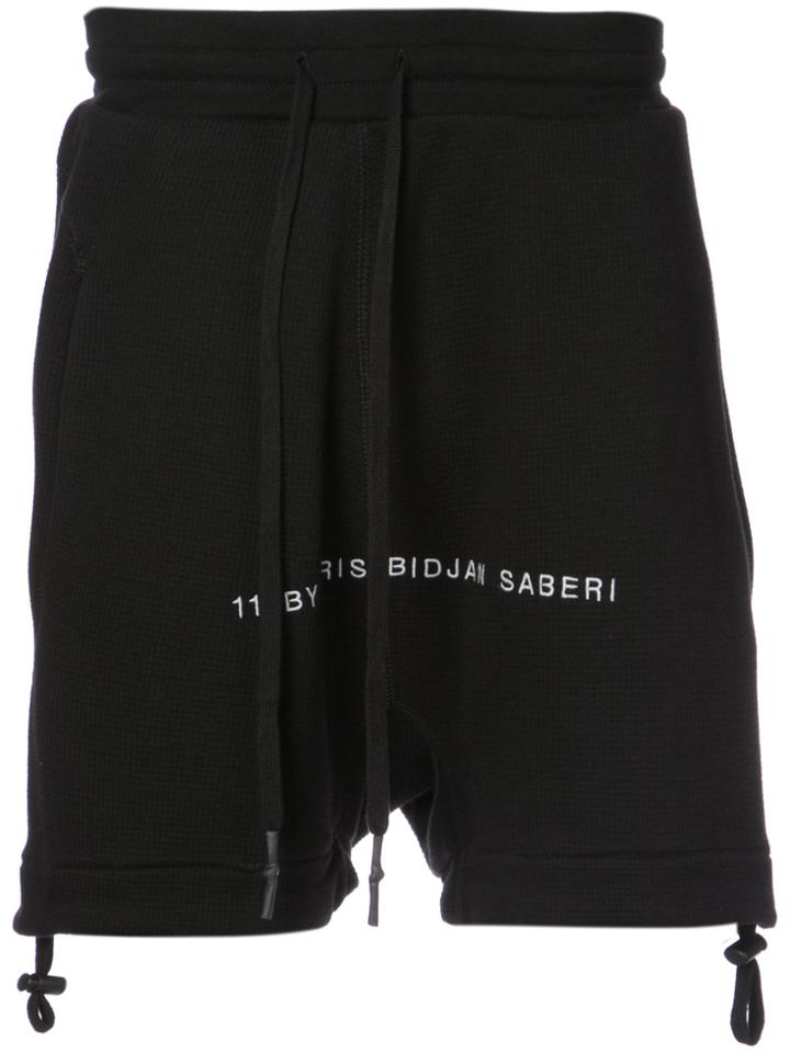 11 By Boris Bidjan Saberi Logo Print Drawstring Shorts - Black