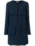 P.a.r.o.s.h. Straight-fit Ruffle Coat - Blue