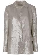 Alberta Ferretti Sequin Embellished Jacket - Metallic