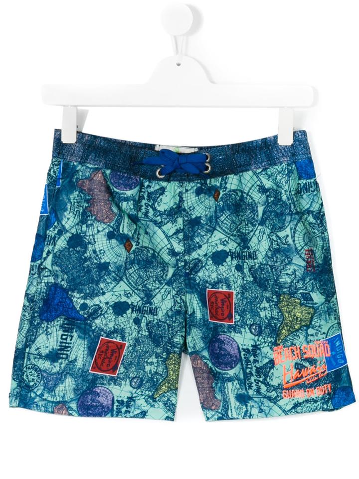 Vingino - Teen Printed Swim Shorts - Kids - Polyester - 14 Yrs, Green