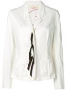 Romeo Gigli Pre-owned Lace-up Fitted Blazer - White