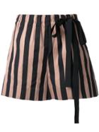Rochas Striped Shorts, Women's, Size: 38, Black, Cotton