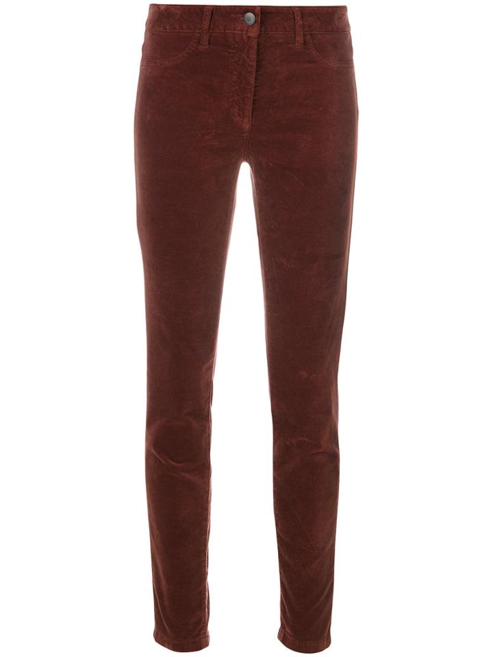 Luisa Cerano Velvet Slim-fit Trousers - Red