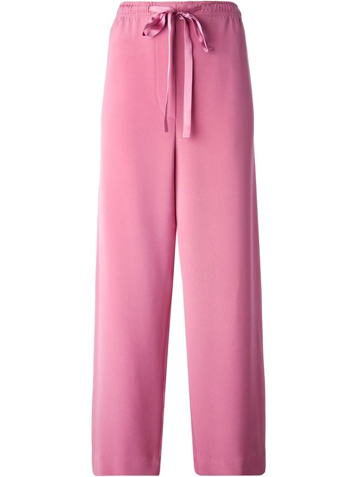 Marc Jacobs Wide Leg Trousers, Women's, Size: 16, Pink/purple, Silk