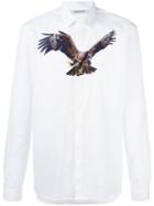 Neil Barrett Eagle Print Shirt, Men's, Size: 40, White, Cotton