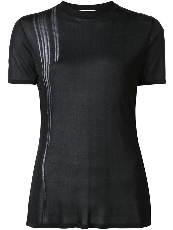 Paco Rabanne Sheer Crew Neck T-shirt - Black