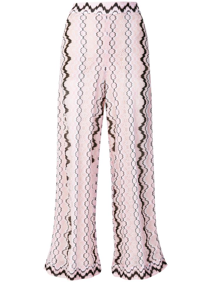 Missoni Wide Leg Printed Trousers - Pink & Purple