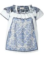 Wunderkind Square Print Blouse - Blue