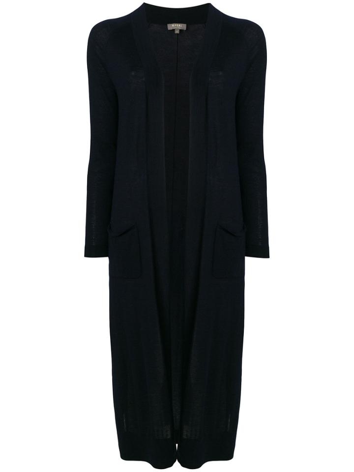 N.peal Fine Knit Long Cardigan - Blue