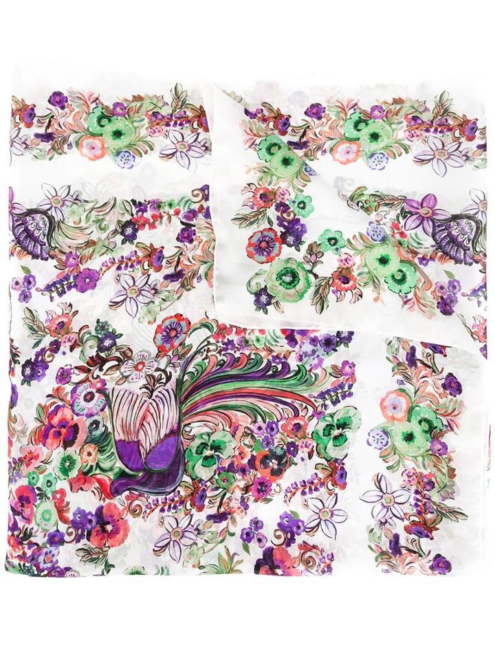 Roberto Cavalli Floral Print Scarf, Women's, Silk