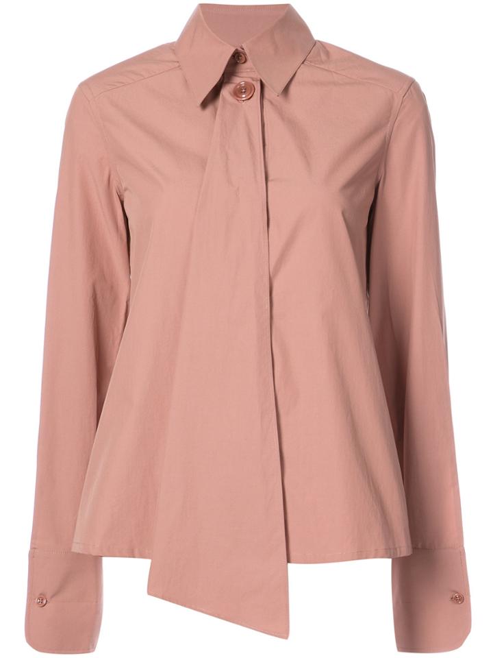 Lemaire Asymmetric Buttoned Shirt - Pink & Purple