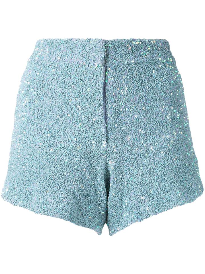 Manish Arora Sequinned Shorts - Blue