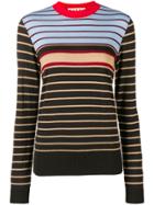 Marni Striped Mock Neck Sweater - Brown