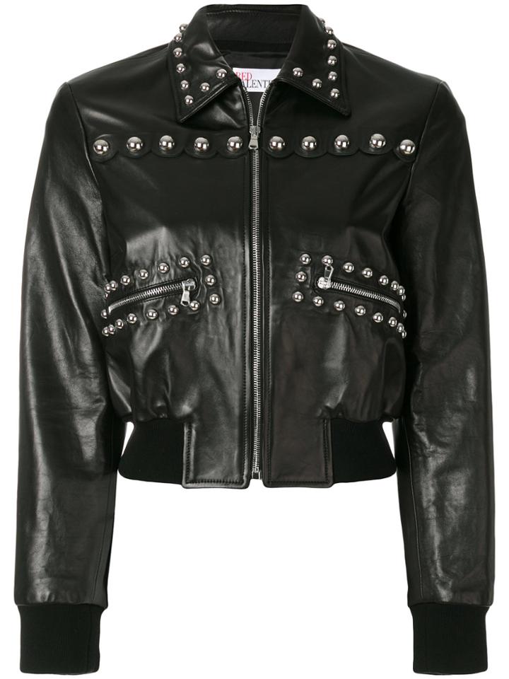 Red Valentino Cropped Stud Jacket - Black